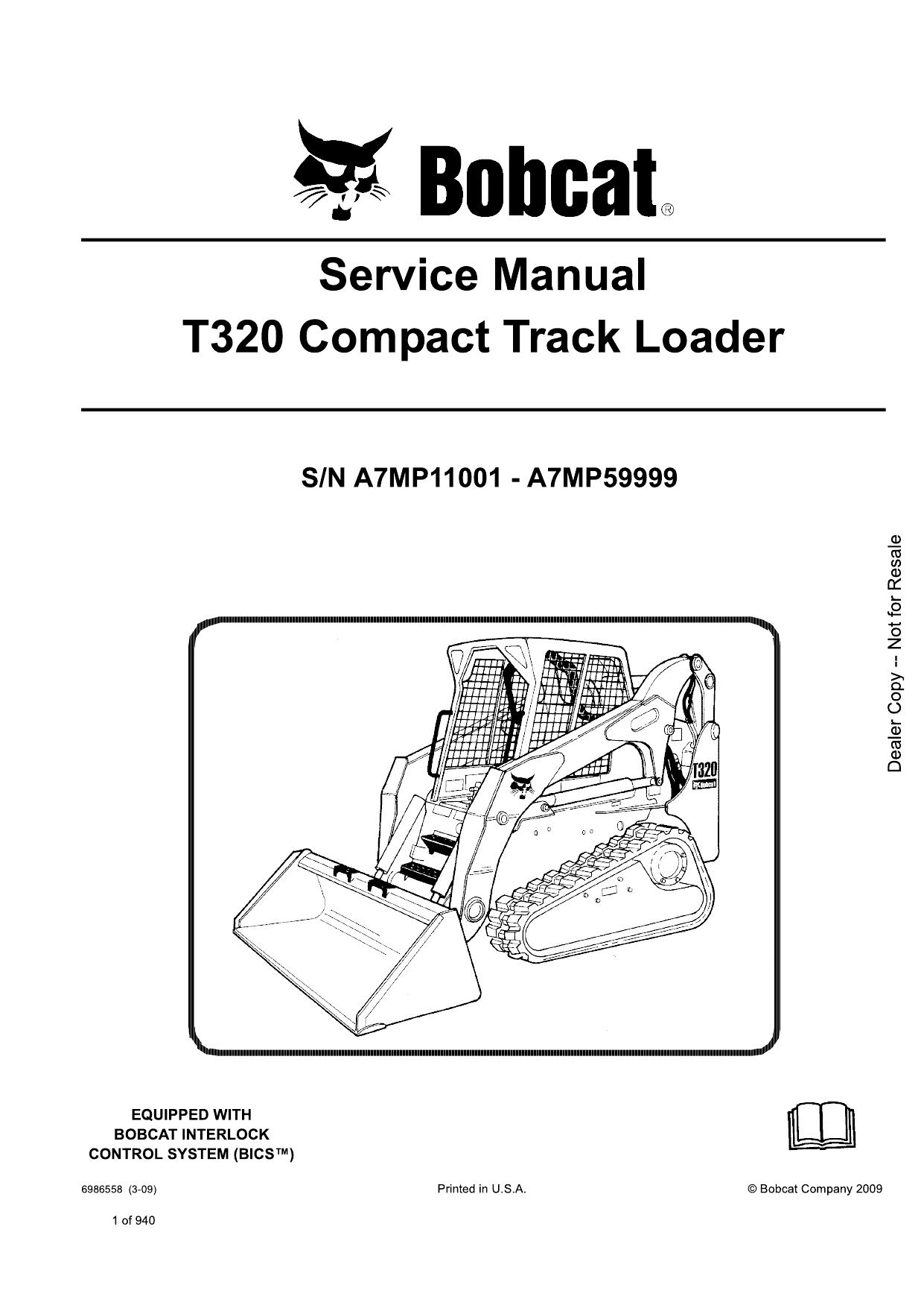 T320 Compact Track Loader Service Manual Bobcat